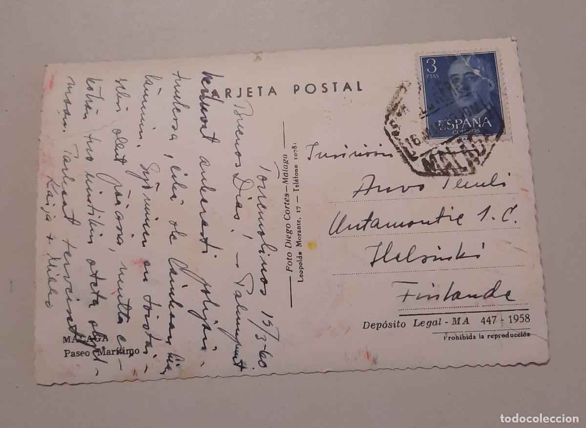 Postales: 1968 Paseo Maritimo Malaga usado - Foto 2