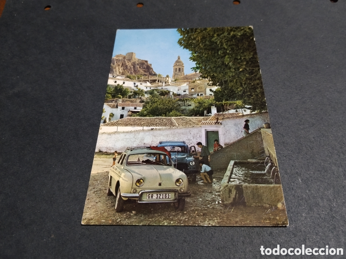 Postales: Postal Loja,fuente de la mora coche matr&iacute;cula Granada