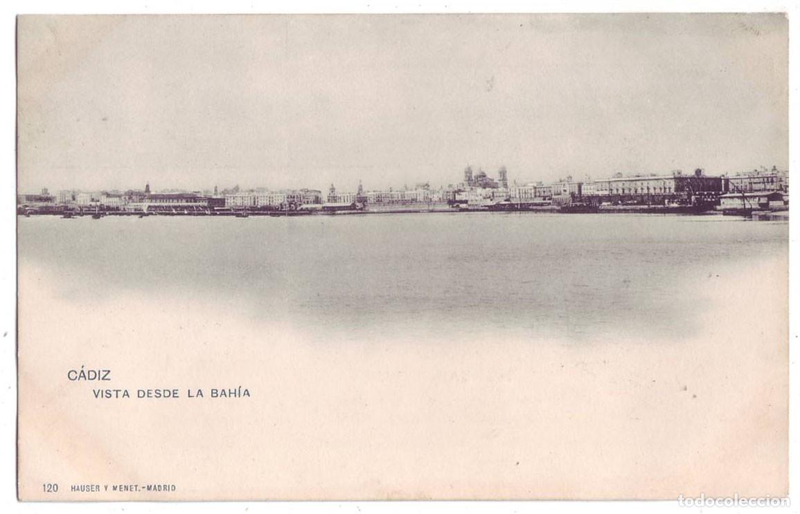 Cartes Postales: C&aacute;diz: Vista desde la Bah&iacute;a. Hauser y Menet. Reverso sin dividir. No circulada (Anterior a 1905)
