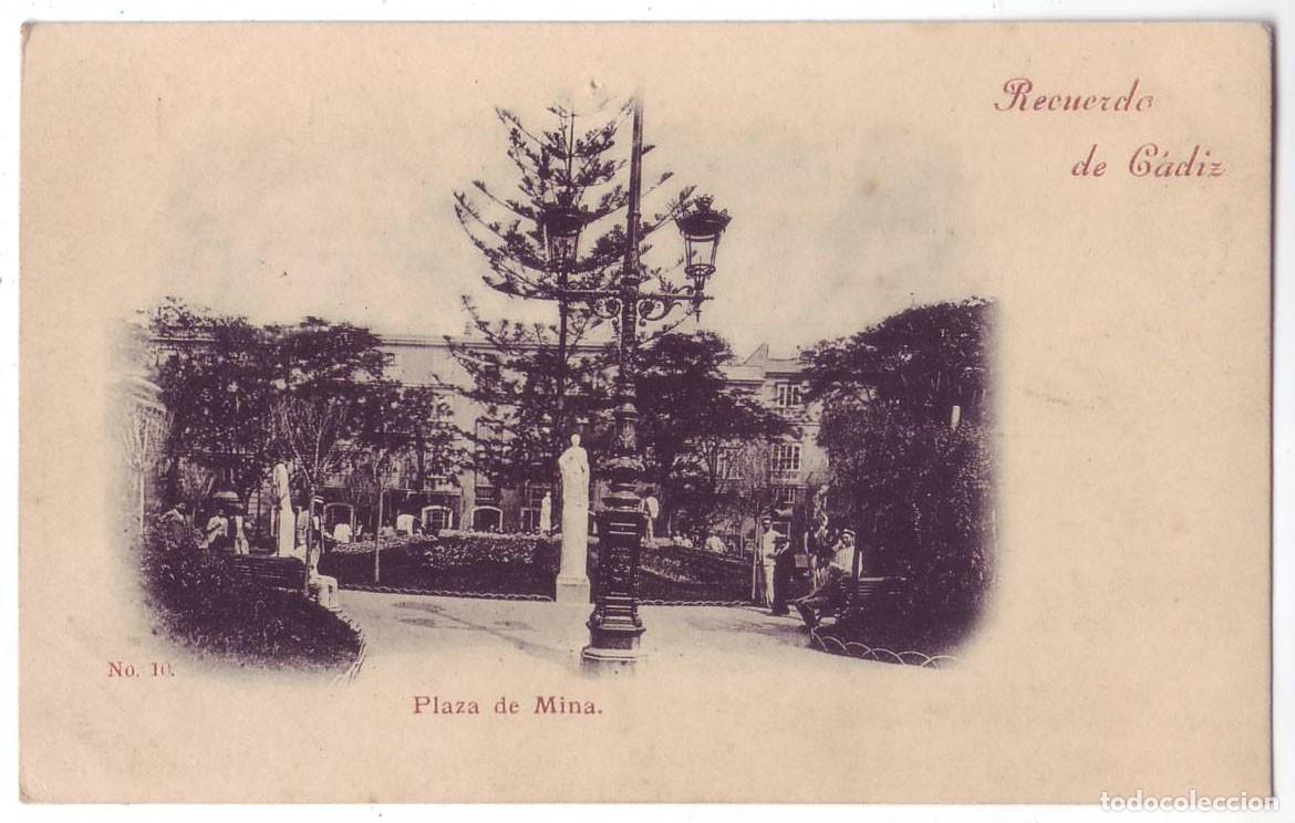 Postkarten: C&aacute;diz: Recuerdo de C&aacute;diz: Plaza de Mina. Sin dividir. No circulada (c. 1900)