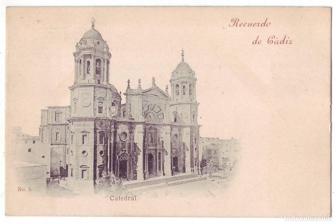 Postkarten: C&aacute;diz: Recuerdo de C&aacute;diz: Catedral. Sin dividir. No circulada (c. 1900)