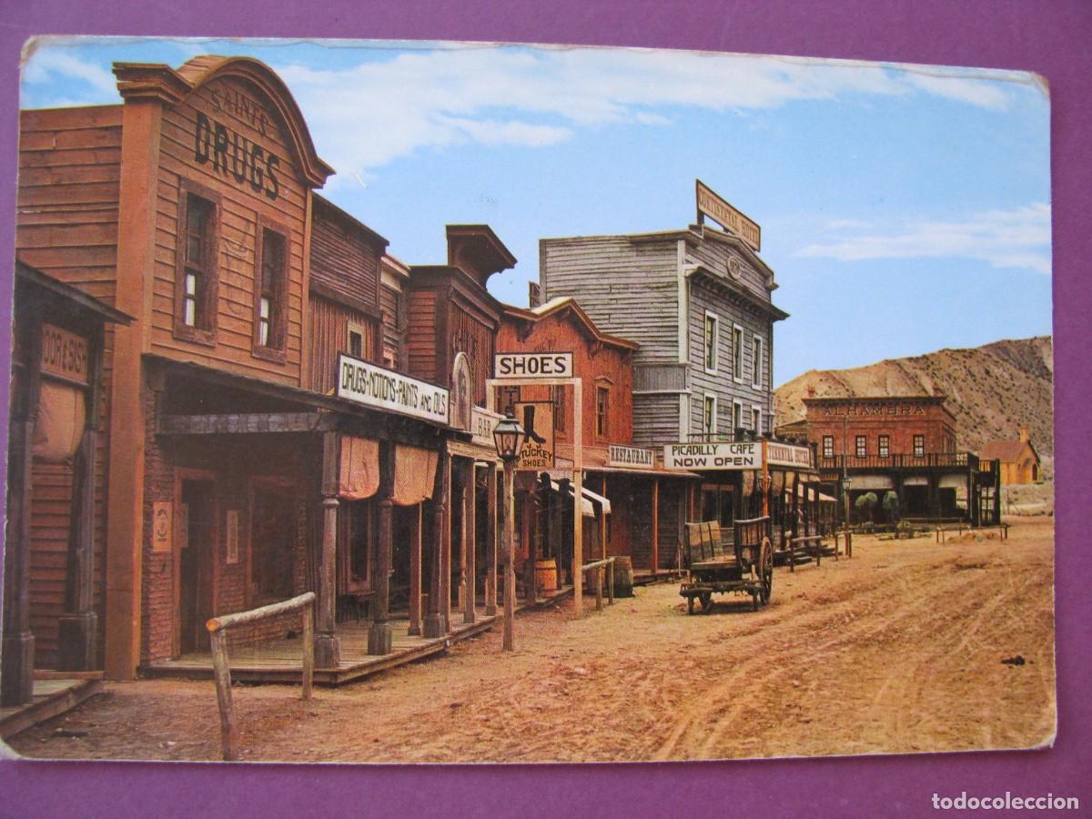 Postales: POSTAL DE ALMERIA. ESTUDIOS CINEMATOGR&Aacute;FICOS. POBLADO DEL OESTE AMERICANO. JOSE SALAS IBA&Ntilde;EZ.