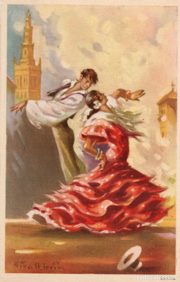 Cartoline: BONITA POSTAL - SEVILLA - BAILANDO SEVILLANAS - EDICIONES PABLO D&Uuml;MMATXEN