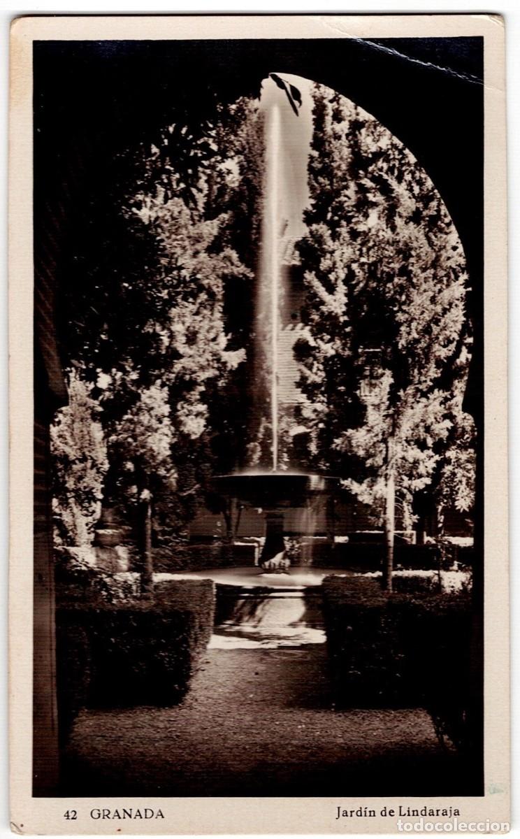 Postcards: POSTAL DE GRANADA, JARD&Iacute;N DE LINDARAJA (CIRCULADA EN 1952)