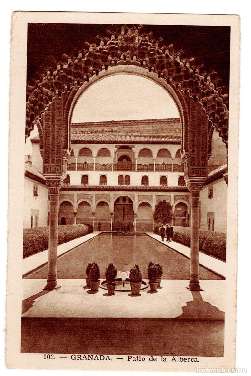 Cartoline: POSTAL DE GRANADA, ALHAMBRA , PATIO DE LA ALBERCA (CIRCULADA) COLOR SEPIA