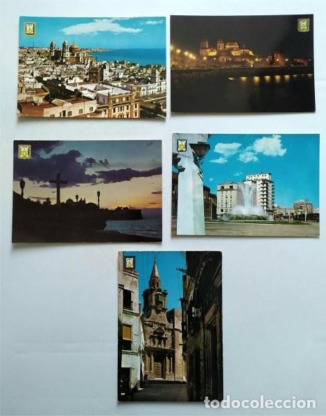 Postais: Cinco postales de C&aacute;diz. Escudo de Oro. Sin circular