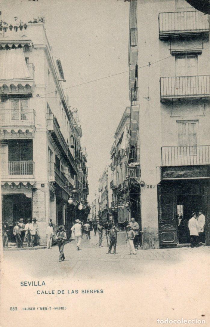 Postales: PRECIOSA POSTAL - SEVILLA - CALLE DE LAS SIERPES - 883 HAUSER Y MENET