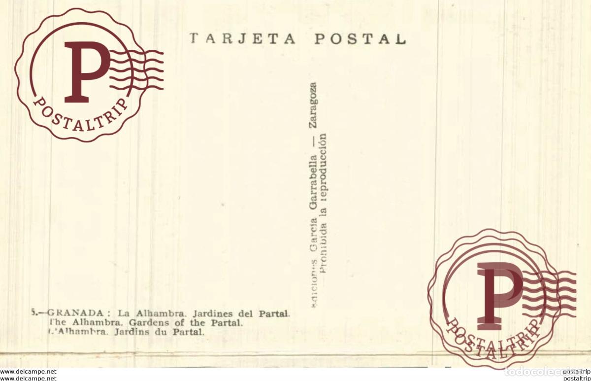 Postales: GRANADA. ALHAMBRA. JARDINES DEL PARTAL - Foto 2
