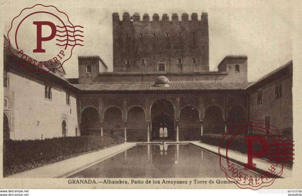 Postales: GRANADA. ALHAMBRA. PATIO DE LOS ARRAYANES Y TORRE DE GOMARES - Foto 1