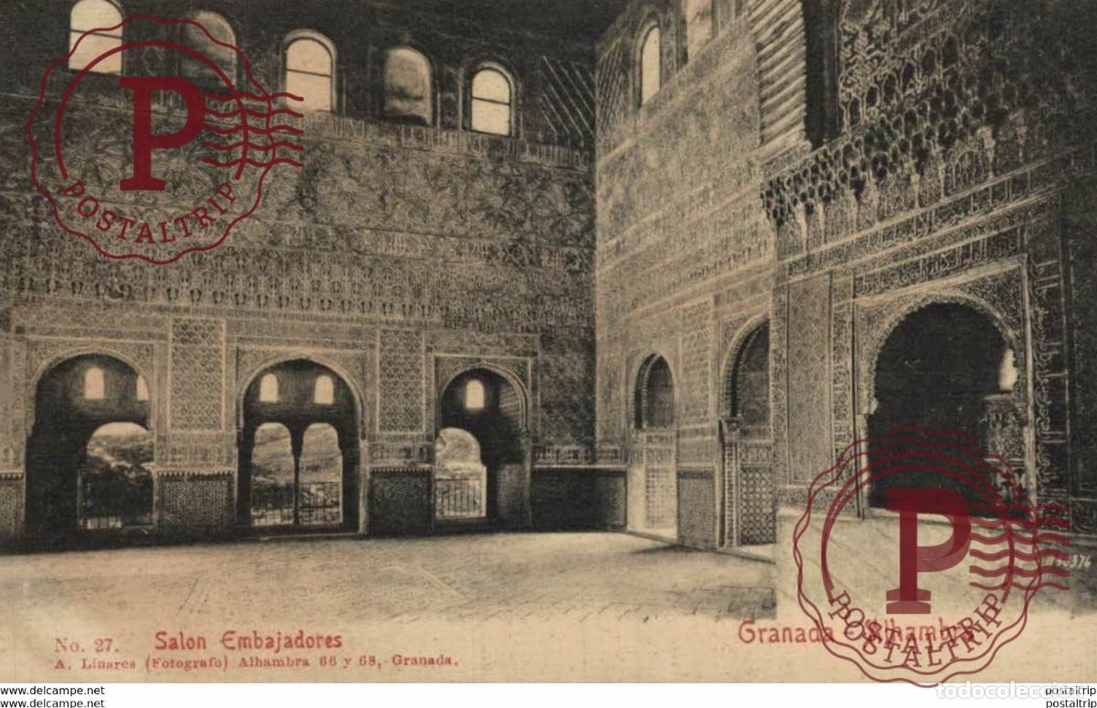 Postais: GRANADA. ALHAMBRA. SALA DE EMBAJADORES