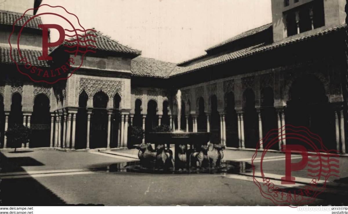 Postais: GRANADA. ALHAMBRA. PATIO DE LOS LEONES