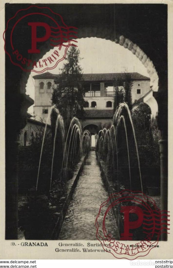 Postales: GRANADA. GENERALIFE. SURTIDORES - Foto 1