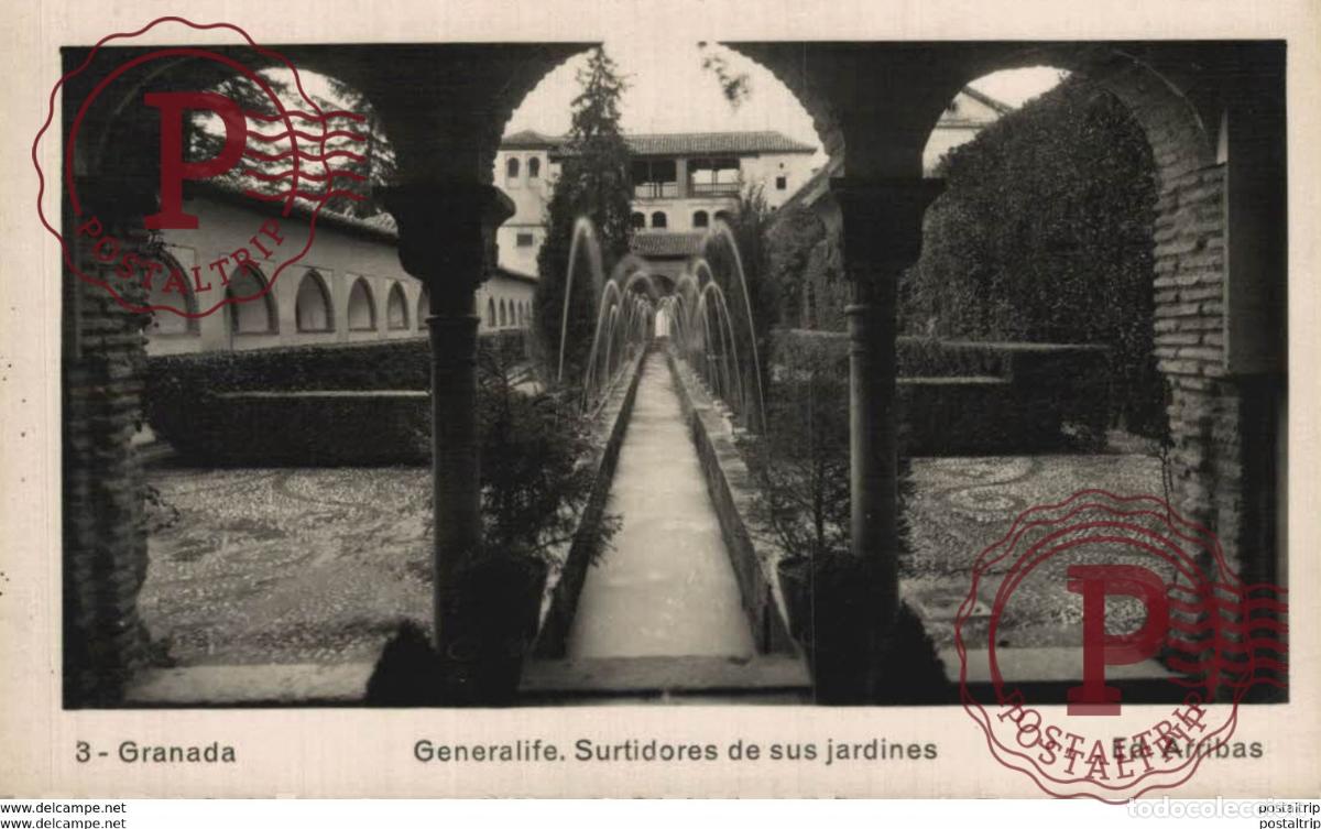 Cartoline: GRANADA. GENERALIFE. SURTIDORES DE SUS JARDINES