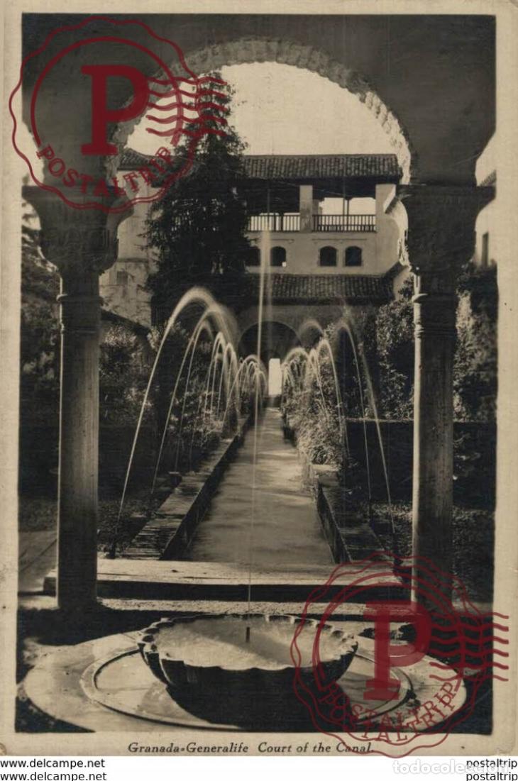 Postcards: GRANADA. GENERALIFE. COURT OF THE CANAL