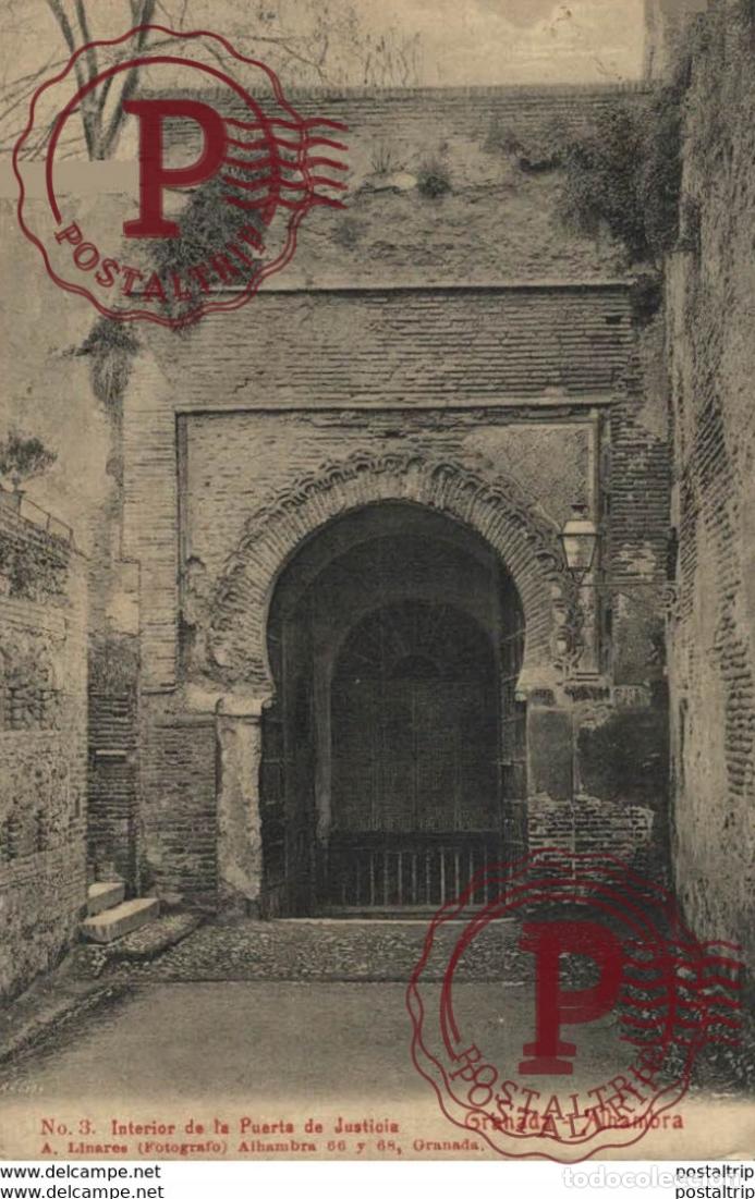 Cartoline: GRANADA. ALHAMBRA. INTERIOR DE LA PUERTA DE JUSTICIA