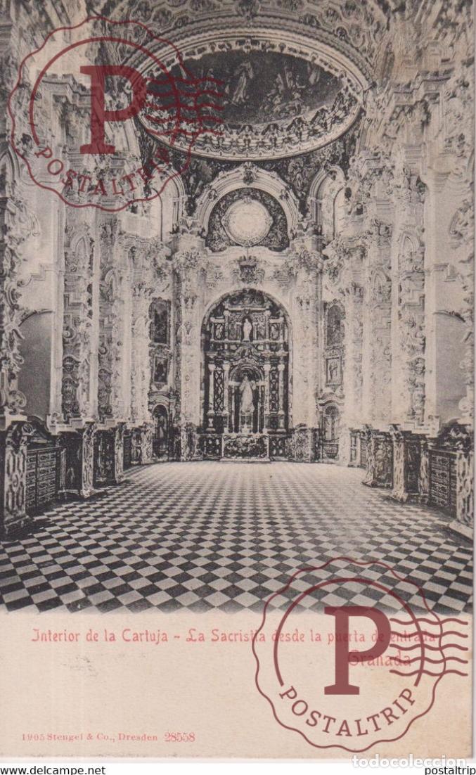 Cartoline: GRANADA INTERIOR DE LA CARTUJA LA SACRISTIA DESDE LA PUERTA DE ENTRADA ANDALUCIA GRANADA ESP