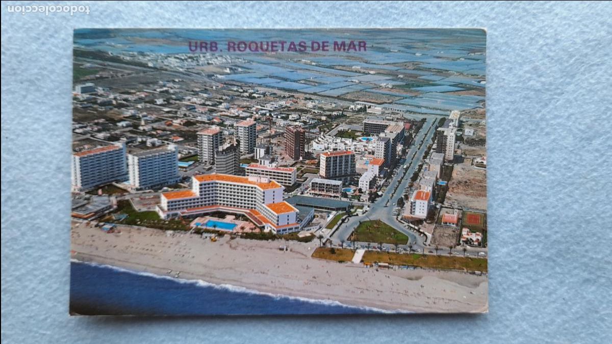Cartes Postales: Urbanizaci&oacute;n Roquetas de Mar. Almer&iacute;a. Vista A&eacute;rea. Escrita en 1982.
