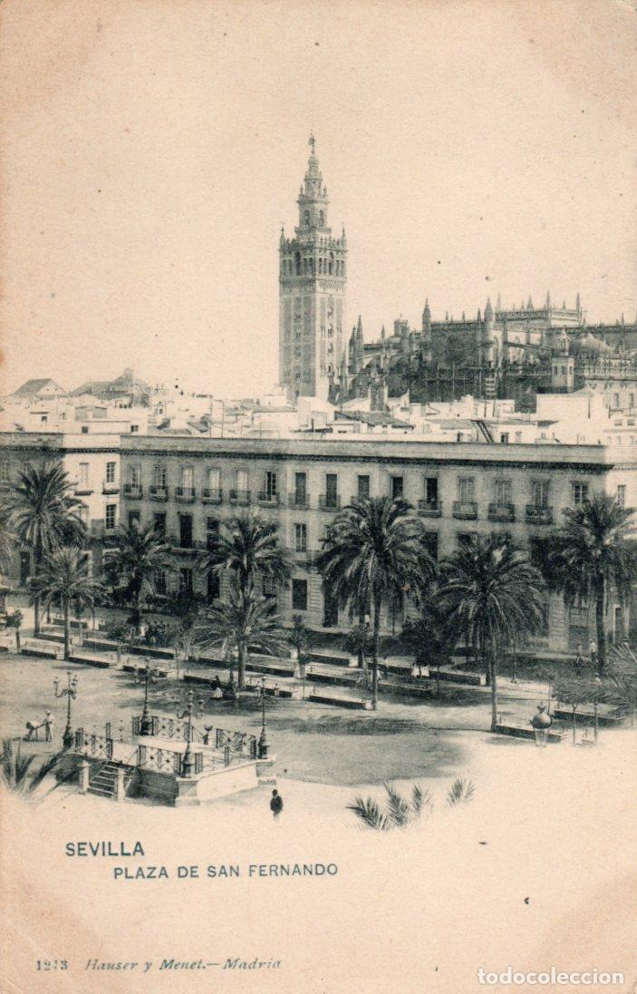 Postales: BONITA POSTAL - SEVILLA - PLAZA DE SAN FERNANDO - 1243 HAUSER Y MENET