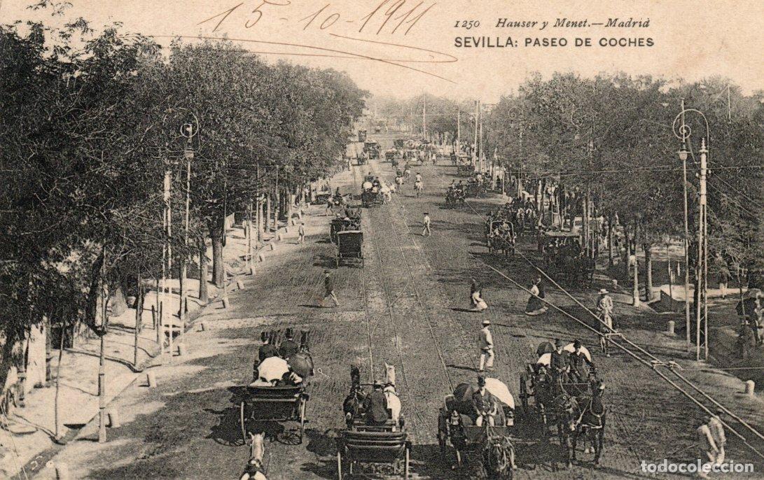Postales: BONITA POSTAL - SEVILLA -PASEO DE COCHES - 1250 HAUSER Y MENET