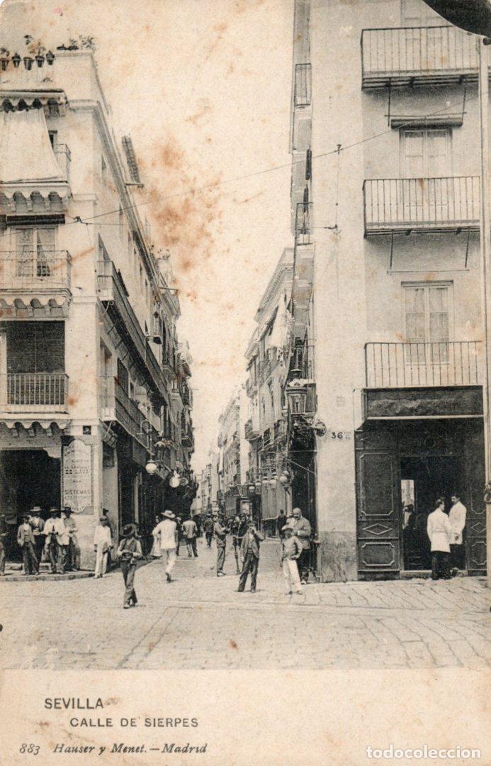Postales: BONITA POSTAL - SEVILLA - CALLE DE SIERPES - 883 HAUSER Y MENET