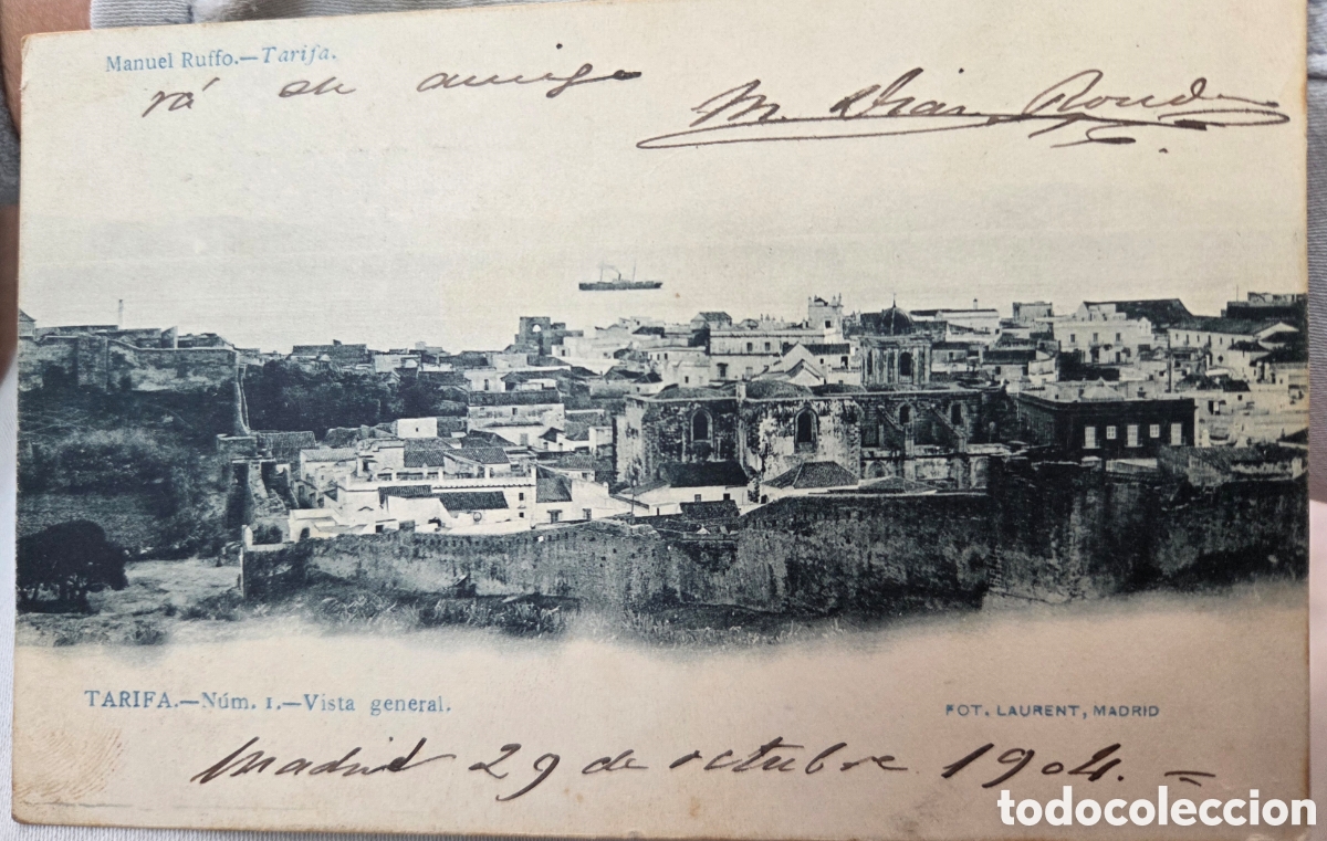 Postkarten: TARIFA 1904 VISTA GENERAL N&uacute;m 1 Fot. Laurent, Madrid.