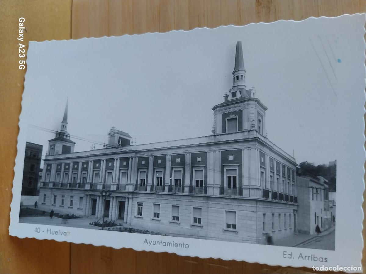 Postcards: AYUNTAMIENTO HUELVA ED ARRIBAS 40 SC ORIGINAL BN PRECIOSA ANIMADA