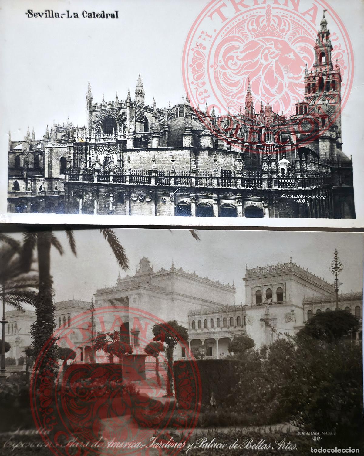 Postcards: LOTE 2 POSTALES SEVILLA EXPOSICION IBEROAMERICANA 1929 (CON PUBLICIDAD AL DORSO)