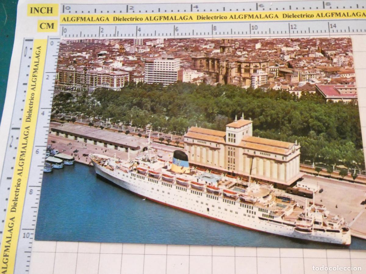 Postales: POSTAL DE M&Aacute;LAGA. A&Ntilde;O 1968. PUERTO. SILO. BARCO BUQUE CRUCERO. SORIMA. 2903
