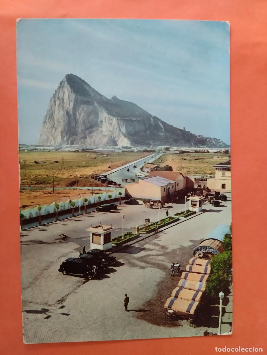 Postales: C&Aacute;DIZ, PE&Ntilde;&Oacute;N DE GIBRALTAR. A&Ntilde;O 1960. LA LINEA. ADUANAS FRONTERA.