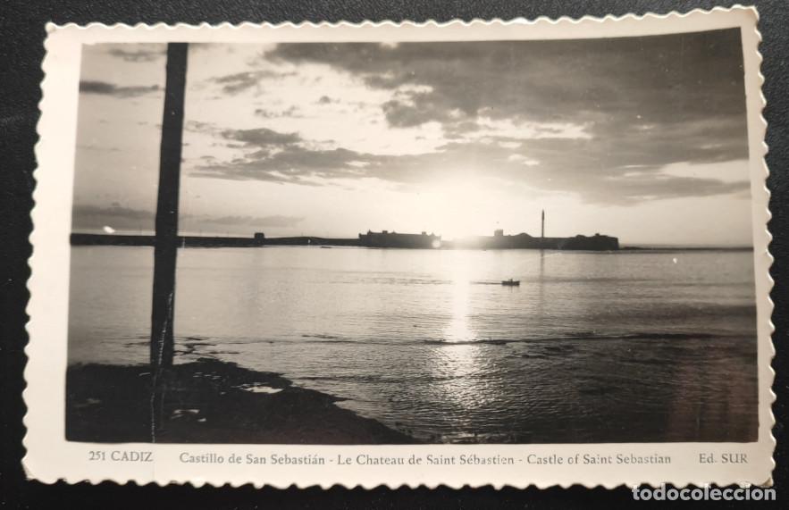 Postales: CADIZ, CASTILLO DE SAN SEBASTIAN, POSTAL ANTIGUA