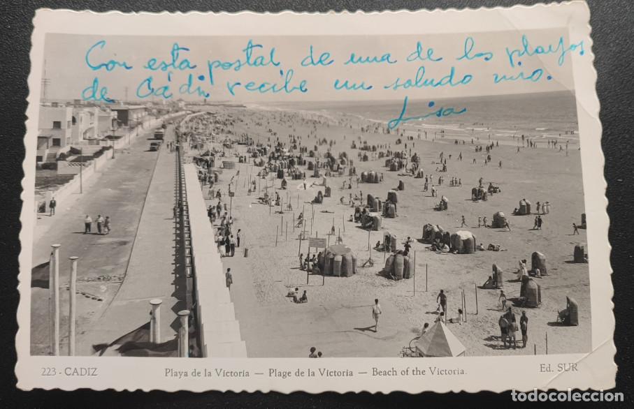 Postales: CADIZ, PLAYA DE LA VICTORIA, POSTAL ANTIGUA