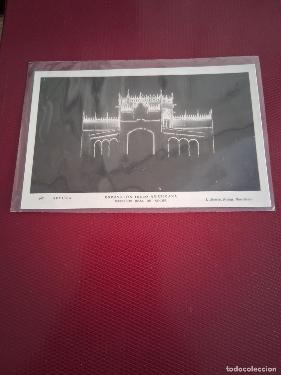 Postales: PABELL&Oacute;N REAL DE NOCHE, EXPOSICI&Oacute;N IBEROAMERICANA DE SEVILLA 1929. PRECIOSA.