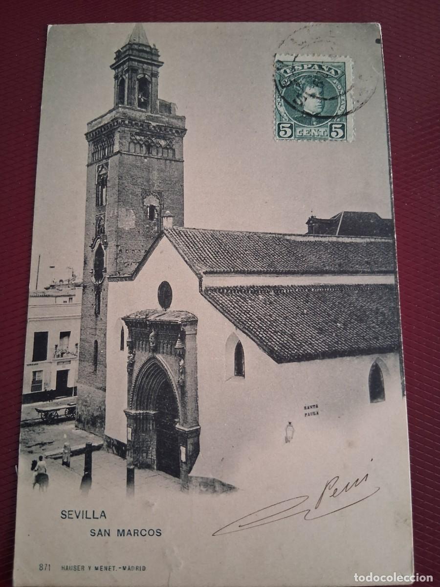 Postales: SEVILLA, IGLESIA DE SAN MARCOS. A&Ntilde;O 1905..