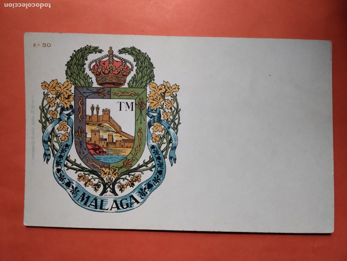 Postales: POSTAL N&ordm; 30. ESCUDO DE MALAGA LIT HERMENEGILDO MIRALLES.