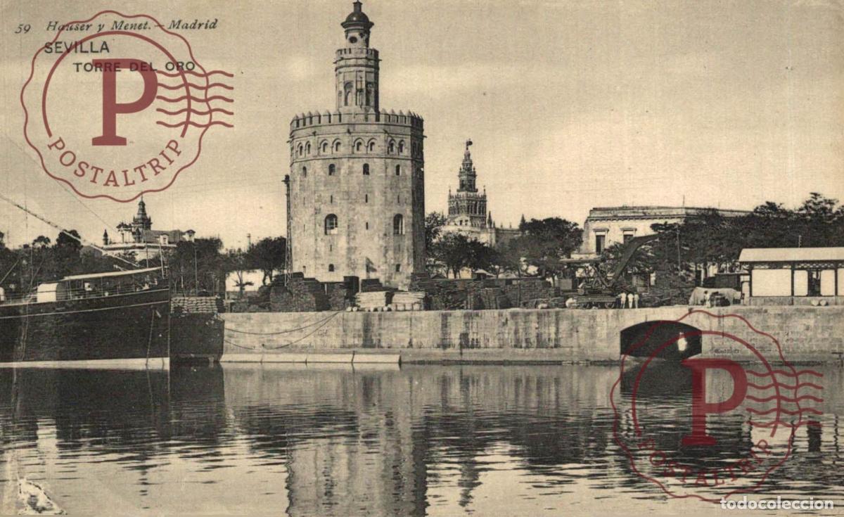 Postales: SEVILLA. TORRE DEL ORO. HAUSER Y MENET. - Foto 1
