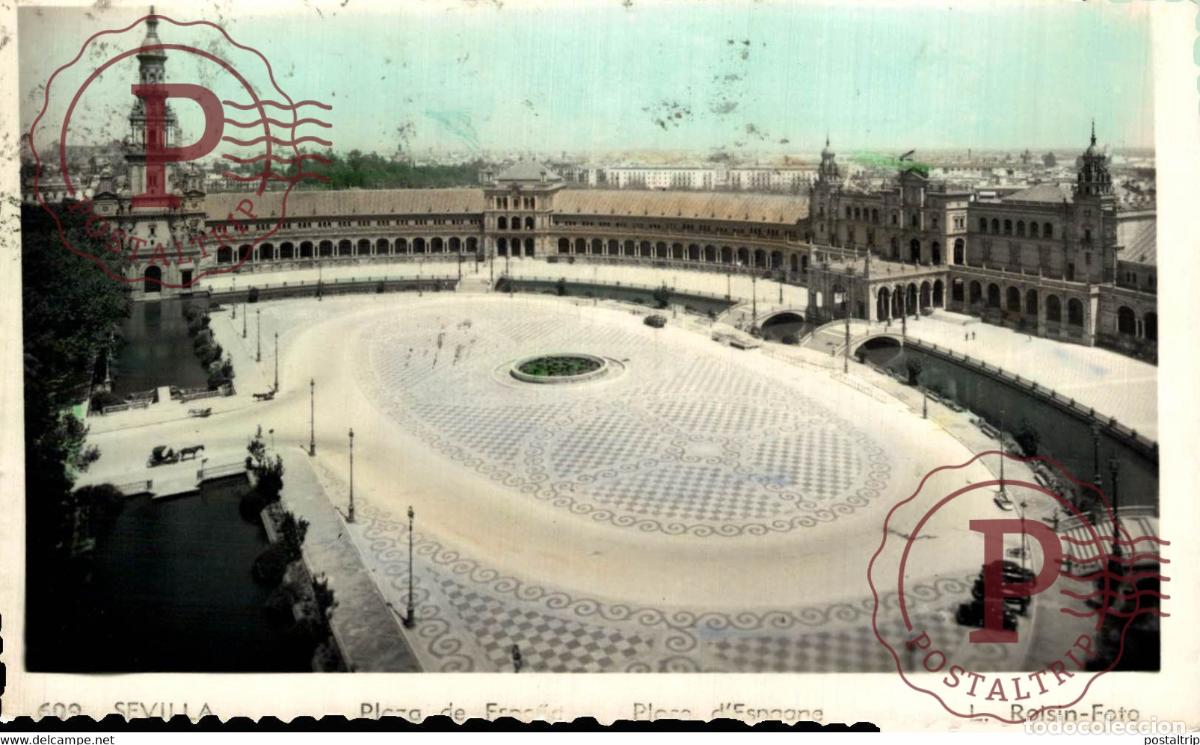 Postais: SEVILLA - PLAZA DE ESPA&Ntilde;A ANDALUCIA ESPA&Ntilde;A ESPAGNE