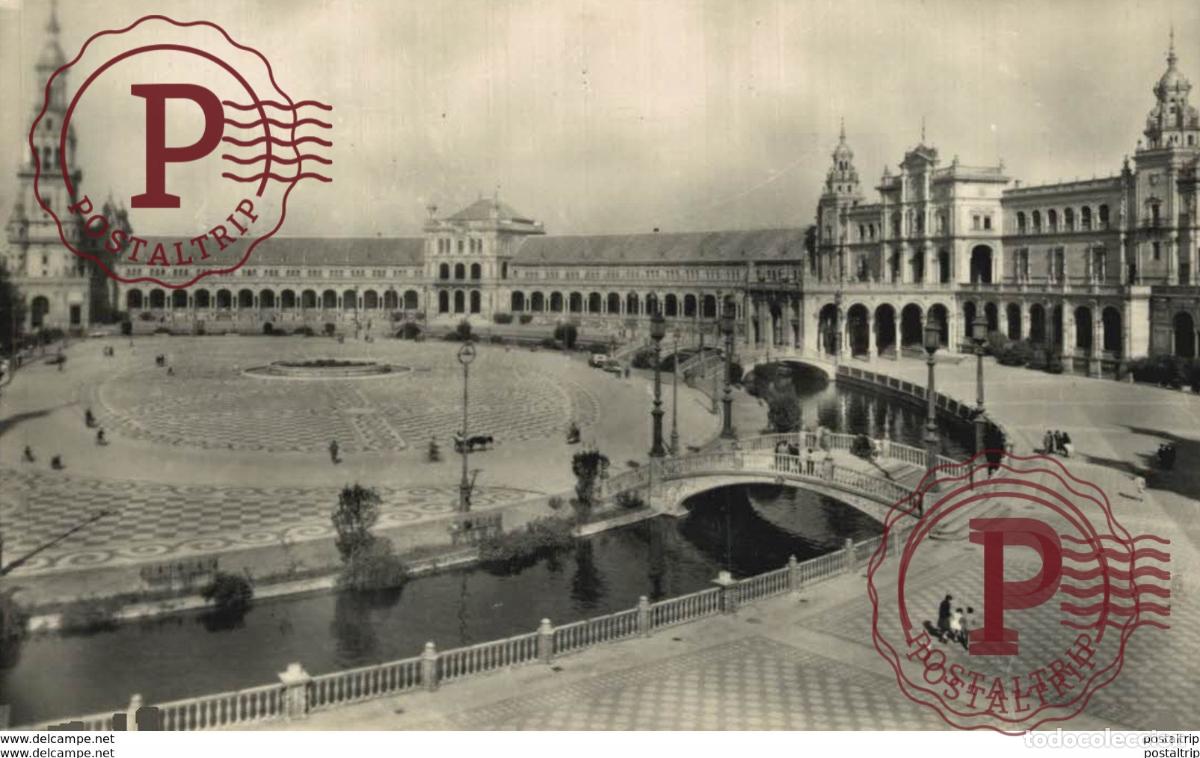 Postales: SEVILLA- PLAZA DE ESPA&Ntilde;A, VISTA GENERAL. SEVILLA ANDALUCIA ESPA&Ntilde;A ESPAGNE