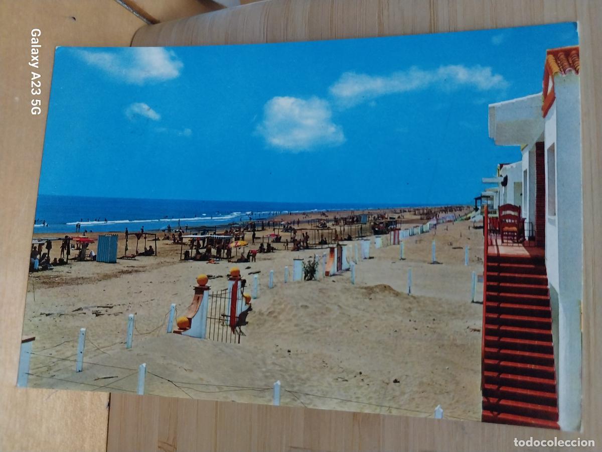 Postales: LEPE PLAYA DE LAS ANTILLAS HUELVA ED BEASCOA 8626 CIRCULADA A&Ntilde;O 1970 CASA A PIE DE ARENA