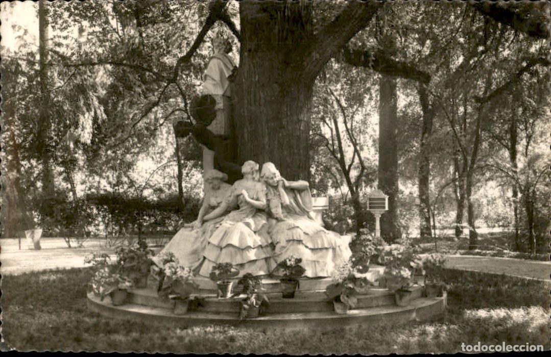 Postales: Sevilla - Parque de Maria Luisa - Monumento a B&eacute;cquer - Fragmento