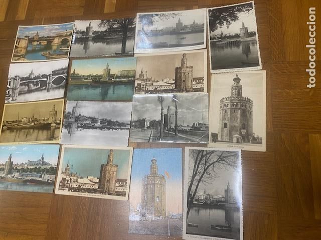 Postales: Sevilla. Torre del oro. 15 postales diferentes &eacute;pocas