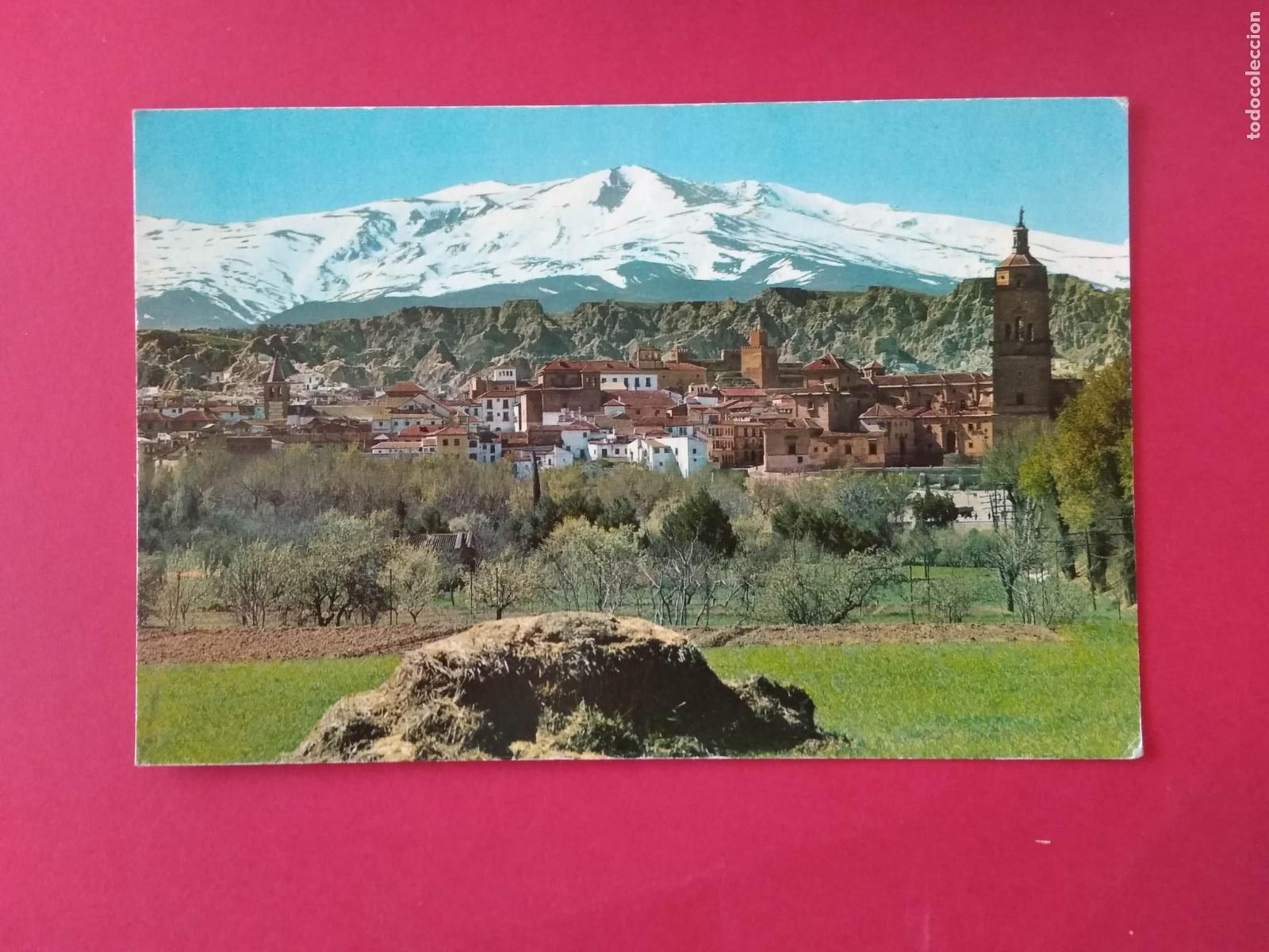 Postales: ANTIGUA TARJETA POSTAL , ANDALUCIA , GRANADA , CATEDRAL DE GUADIX Y SIERRA NEVADA