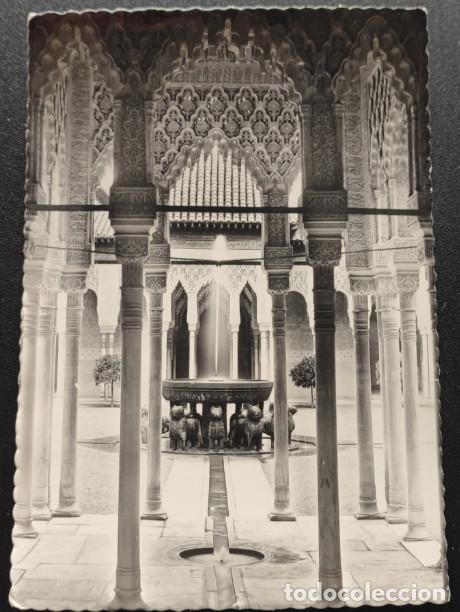 Postales: PATIO DE LOS LEONES, LA ALHAMBRA, GRANADA, POSTAL ANTIGUA