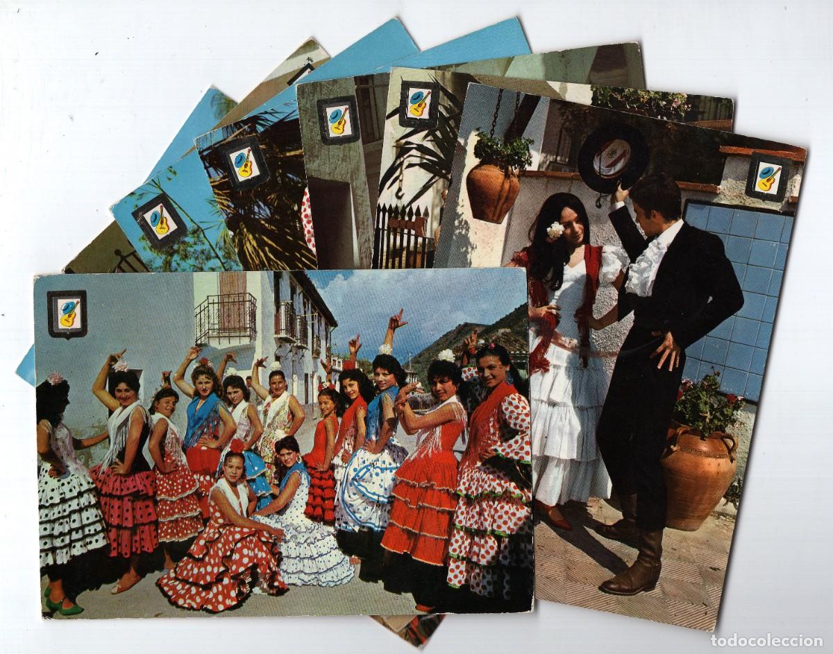 Postales: Lote de 8 postales de tem&aacute;tica tipismo andaluz -Escudo de Oro, a&ntilde;os 60-