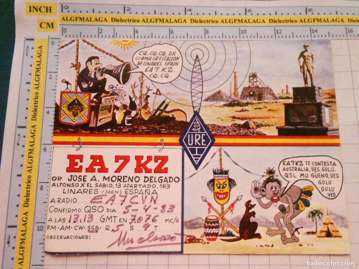 Postales: POSTAL DE JAEN. TARJETA RADIOAFICIONADOS. LINARES MONUMENTO MINER&Iacute;A MINEROS. 2725