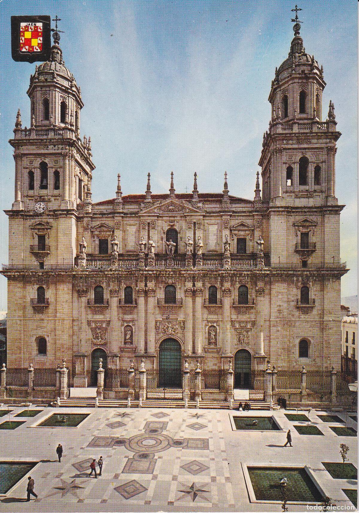 Postales: PRIMERA COLECCI&Oacute;N DE CATEDRALES, JAEN, PLAZA DE STA.MARIA - ESCUDO DE ORO N&ordm;8 - S/C
