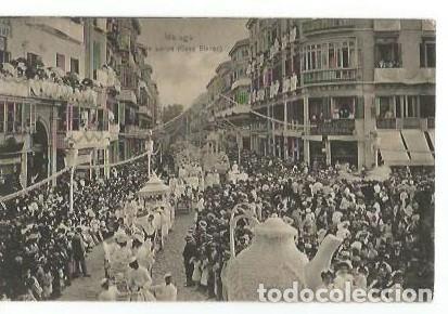 Postales: ANTIGUA POSTAL MALAGA CALLE LARIOS COSO BLANCO 1912 ED DOMINGO DEL RIO SEMANA SANTA