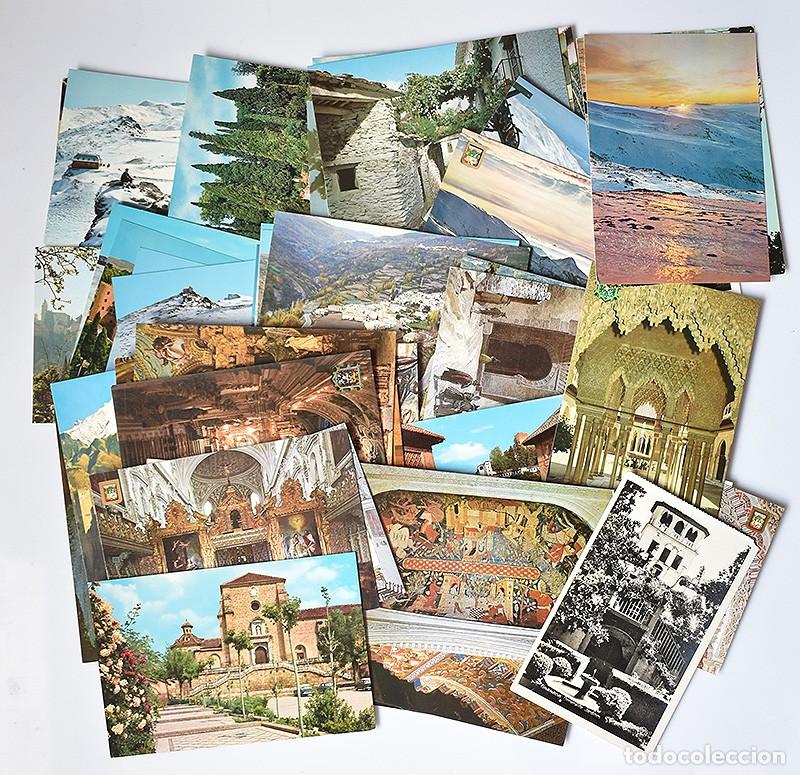Postales: Lote de 59 postales de Granada. Muy surtidas. A&ntilde;os 50 a 90. Mayor&iacute;a sin circular