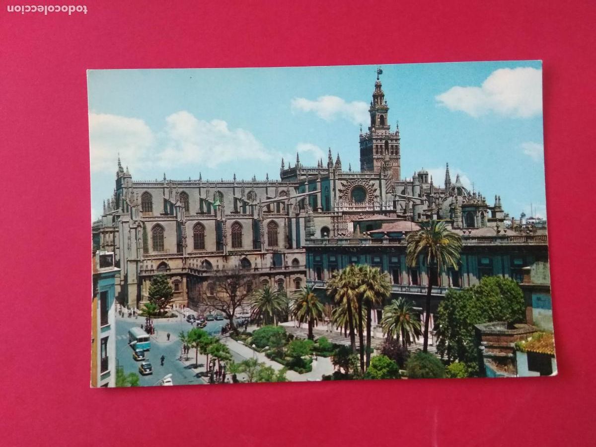 Postales: ANTIGUA TARJETA POSTAL , ANDALUCIA , SEVILLA , ARCHIVO DE INDIAS Y LA CATEDRAL