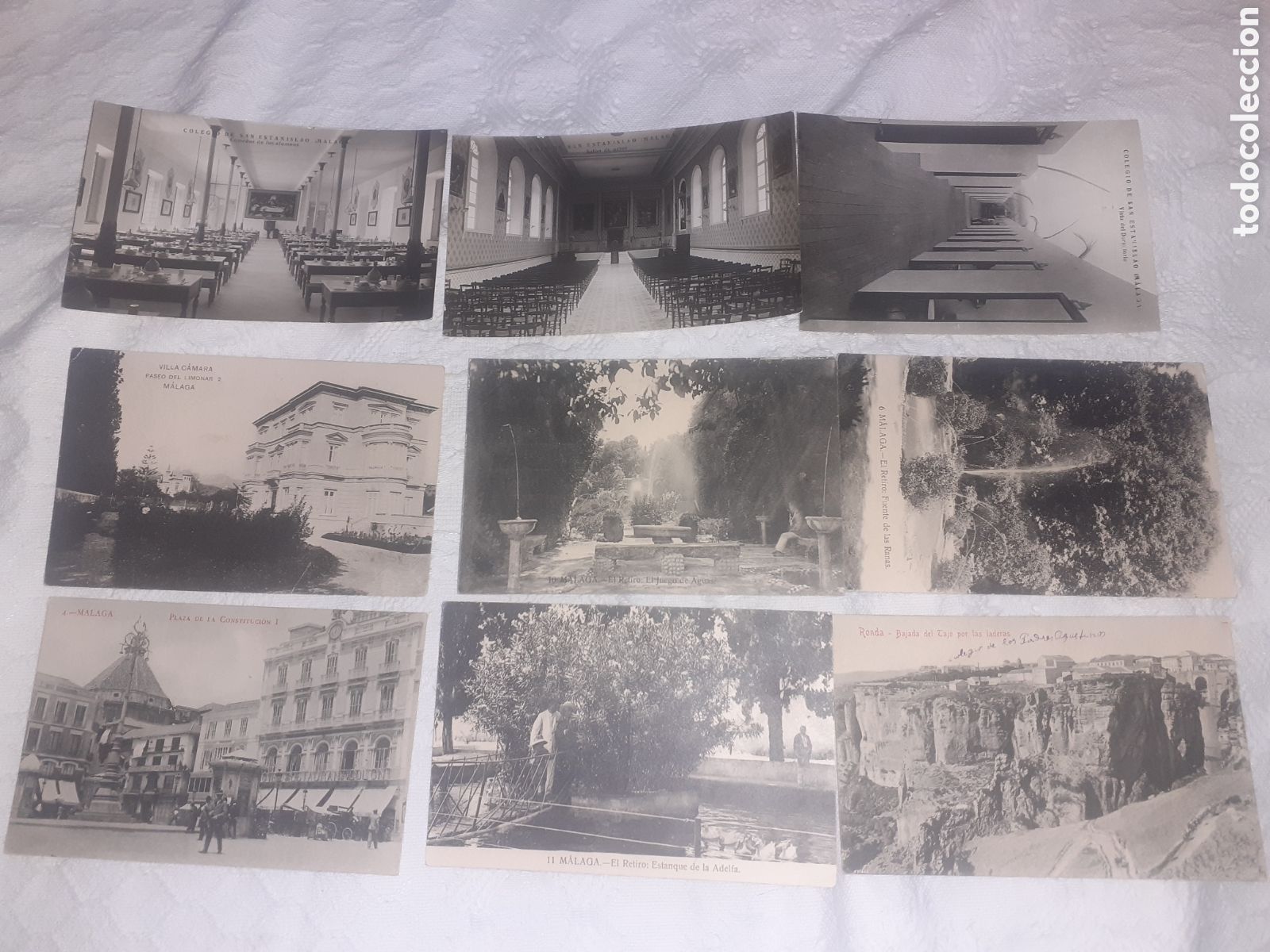 Postales: GRAN LOTE DE 9 POSTALES DE MALAGA. A&Ntilde;OS 20. USADAS ALGUNAS. FALTAS A 15 EUROS