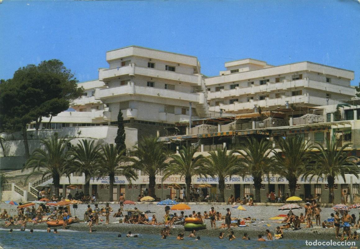 Postales: Serie 92-N&ordm; 158-AGUADULCE. Almer&iacute;a. Playa de la Residencia. Circulada en 1983. ED. ORTAMA